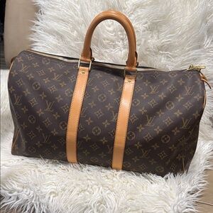 Louis Vuitton Monogram Duffel Bag in Brown and Tan